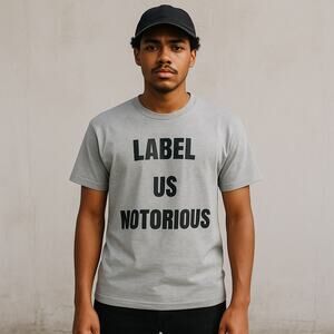 Bad Boy Entertainment Notorious BIG Tour T-Shirt Grey Label Us Notorious M